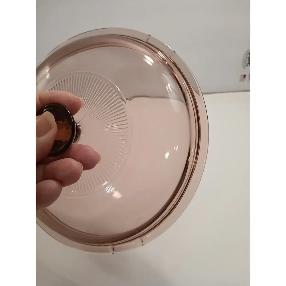 Pyrex Visionware 5 V 1.5 C Pink|Cranberry Colored Replacement Lid